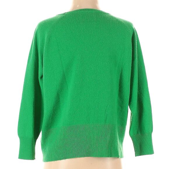 Jumper 1234 Kelly Green 100% Cashmere Cropped Cardigan 3 L - Picture 2 of 9